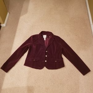 Aeropostale Velvet Plum Cropped Jacket/Blazer.